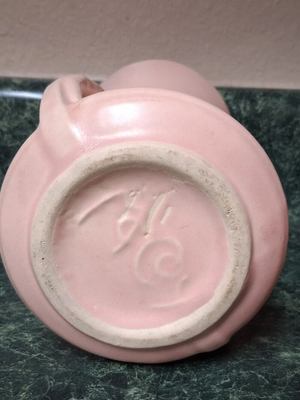 Vintage McCoy Pottery Pink  Handled Vase 8  1/2